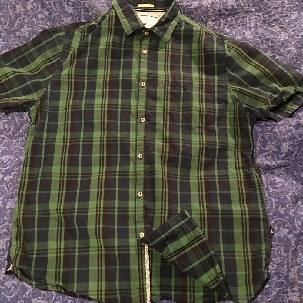 On The Road Slim Fit Green/DarkBlue Short Sleeve